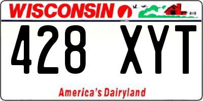 WI license plate 428XYT