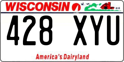 WI license plate 428XYU