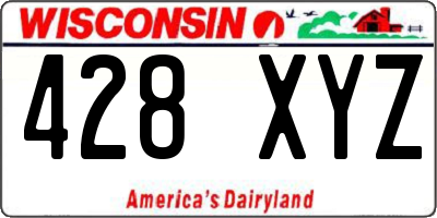 WI license plate 428XYZ