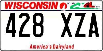 WI license plate 428XZA