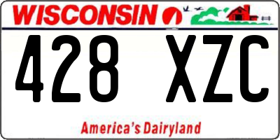 WI license plate 428XZC