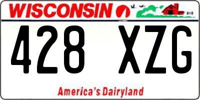 WI license plate 428XZG
