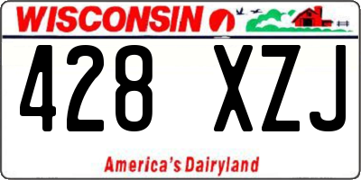 WI license plate 428XZJ