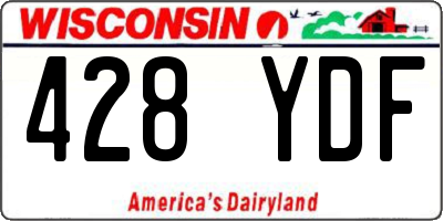 WI license plate 428YDF