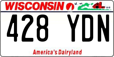 WI license plate 428YDN