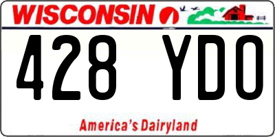 WI license plate 428YDO