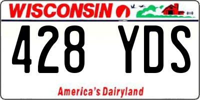 WI license plate 428YDS