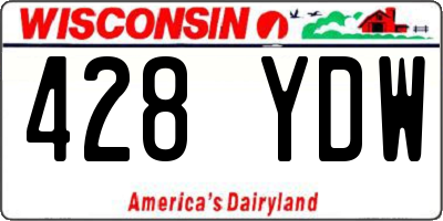 WI license plate 428YDW