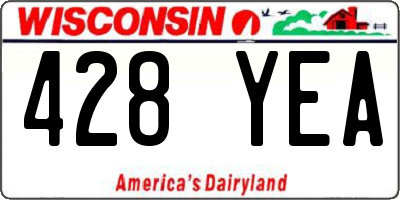 WI license plate 428YEA