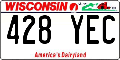 WI license plate 428YEC