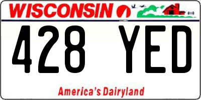 WI license plate 428YED