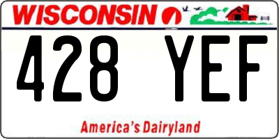WI license plate 428YEF