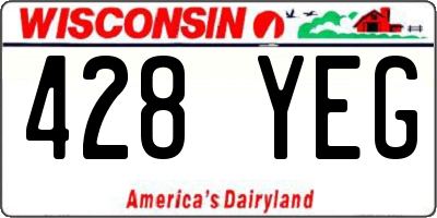 WI license plate 428YEG