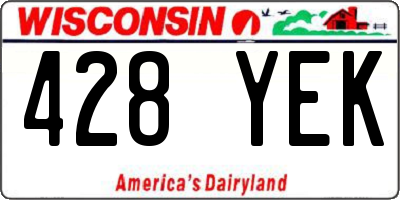 WI license plate 428YEK