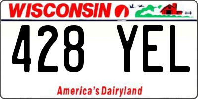 WI license plate 428YEL