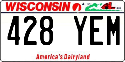 WI license plate 428YEM