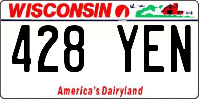 WI license plate 428YEN