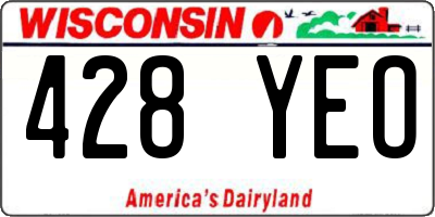 WI license plate 428YEO