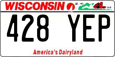 WI license plate 428YEP