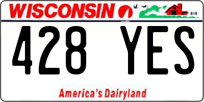 WI license plate 428YES