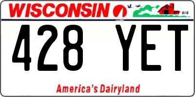 WI license plate 428YET