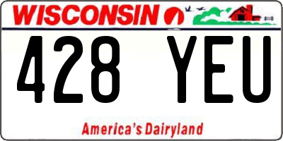 WI license plate 428YEU