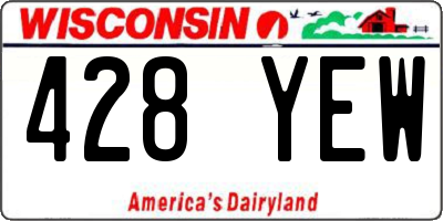 WI license plate 428YEW