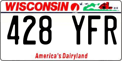 WI license plate 428YFR