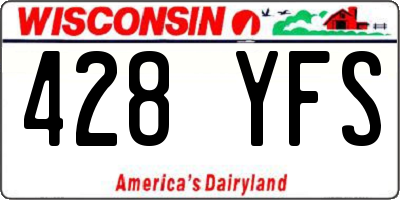 WI license plate 428YFS