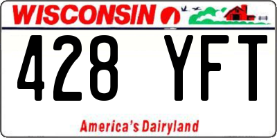 WI license plate 428YFT