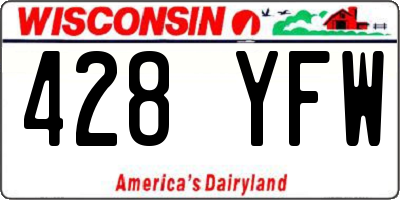 WI license plate 428YFW