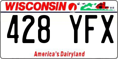 WI license plate 428YFX