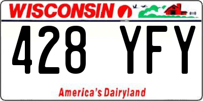 WI license plate 428YFY