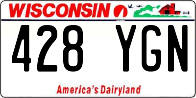 WI license plate 428YGN