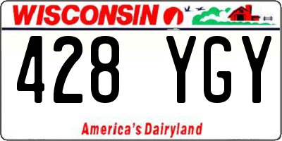 WI license plate 428YGY