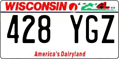 WI license plate 428YGZ