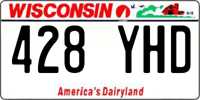 WI license plate 428YHD