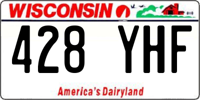 WI license plate 428YHF