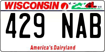 WI license plate 429NAB