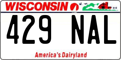 WI license plate 429NAL
