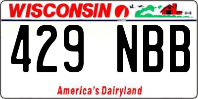 WI license plate 429NBB