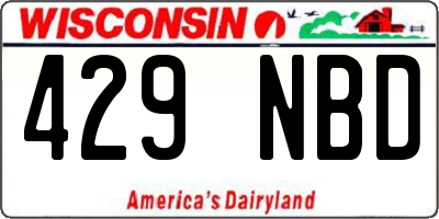 WI license plate 429NBD