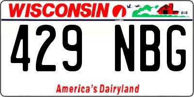 WI license plate 429NBG