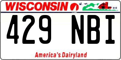WI license plate 429NBI