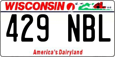 WI license plate 429NBL