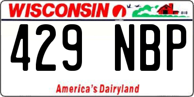 WI license plate 429NBP