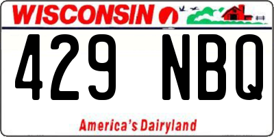 WI license plate 429NBQ