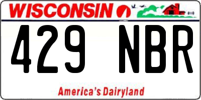 WI license plate 429NBR