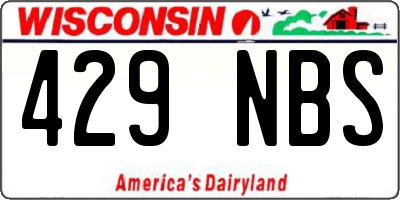 WI license plate 429NBS