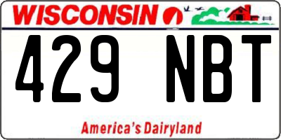 WI license plate 429NBT